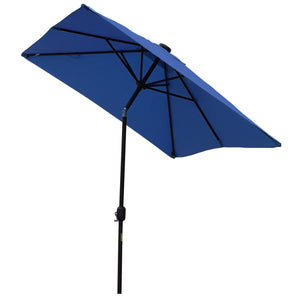 9.7-foot parasol with 22 solar LED lights and tilt, dark blue 