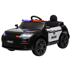 12V Electric Police Car for Kids with Remote Control, Black