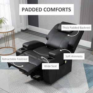 PU Leather Electric Lift Chair with Footrest, Black