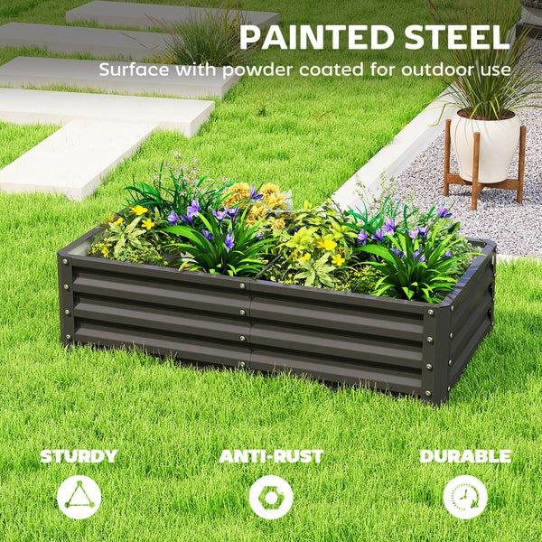 Galvanized raised planter, black 