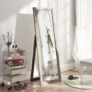 Full length mirror, grey wood grain 