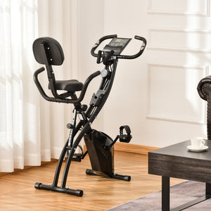 3-in-1 Folding Exercise Bike with 8-Level Magnetic Resistance, Black