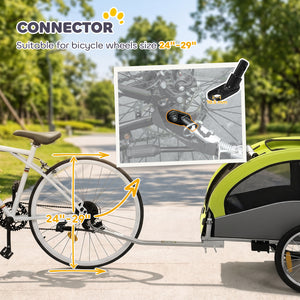2-in-1 Dog Bike Trailer, Foldable Stroller and Trailer with Suspension, Universal Bike Hitch, Green