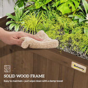 Wooden planter with trellis for climbing plants