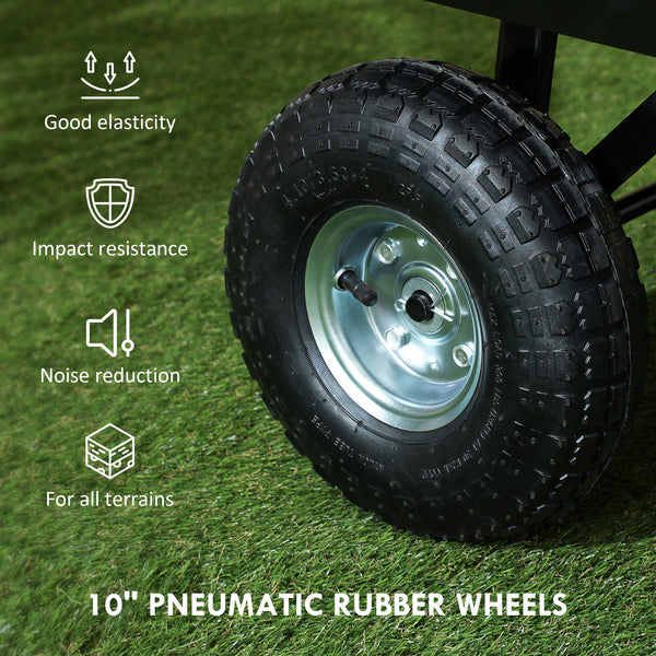 Steel garden cart with removable liner