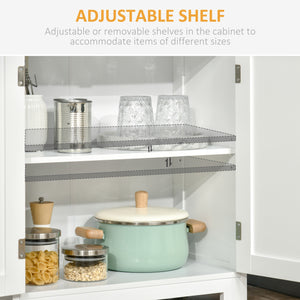 4-door pantry with adjustable shelf, white