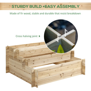 3-tier raised wooden planter