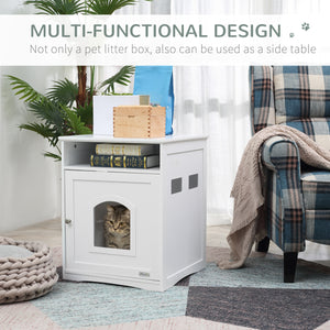 Litter Box Cabinet with Cat-Sized Hole Large, Storage Shelf (Litter Box Not Included)