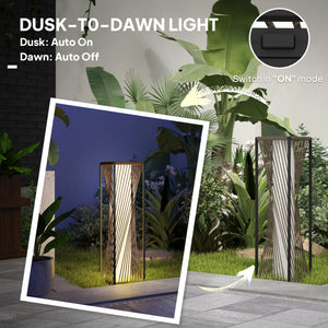 Solar rattan floor lamp, automatic LED lighting (on/off), brown color.