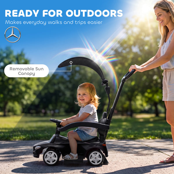 3-in-1 ride-on car with canopy, 18-36 months, black