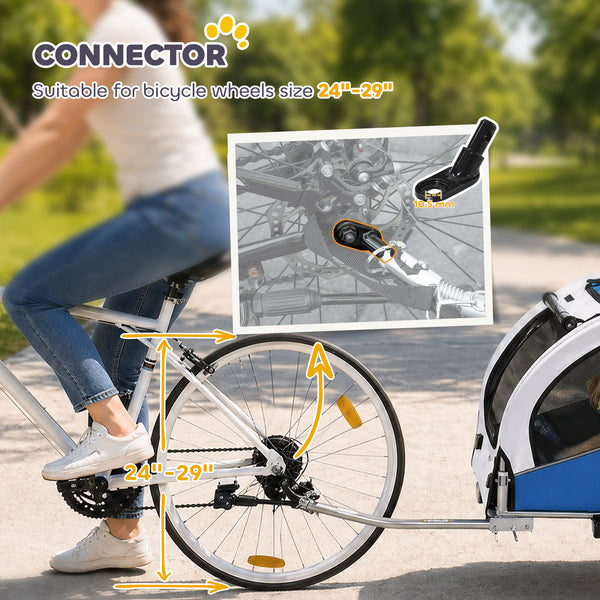 2-in-1 dog bike trailer and stroller, light gray