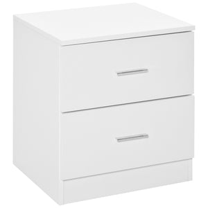 White bedside table with 2 drawers