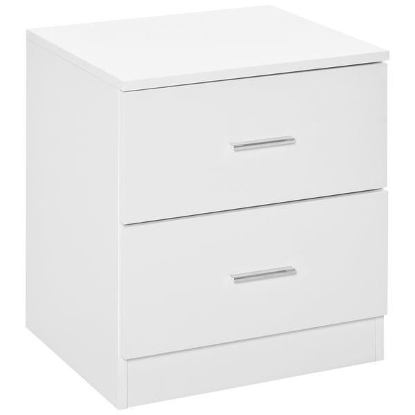 White bedside table with 2 drawers