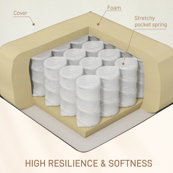 8-Point Vibration Massage Recliner Chair in Cream White Leather