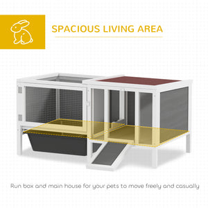 Hutch with run, opening roof, removable drawer and ramp