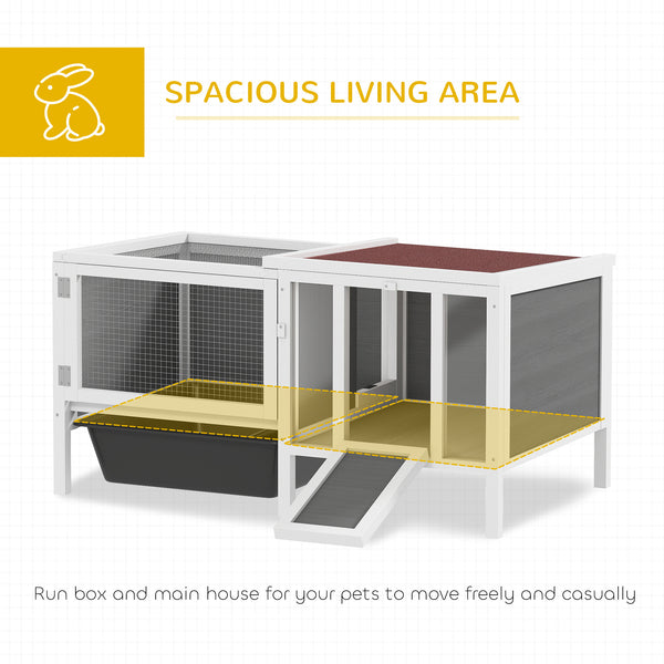 Hutch with run, opening roof, removable drawer and ramp
