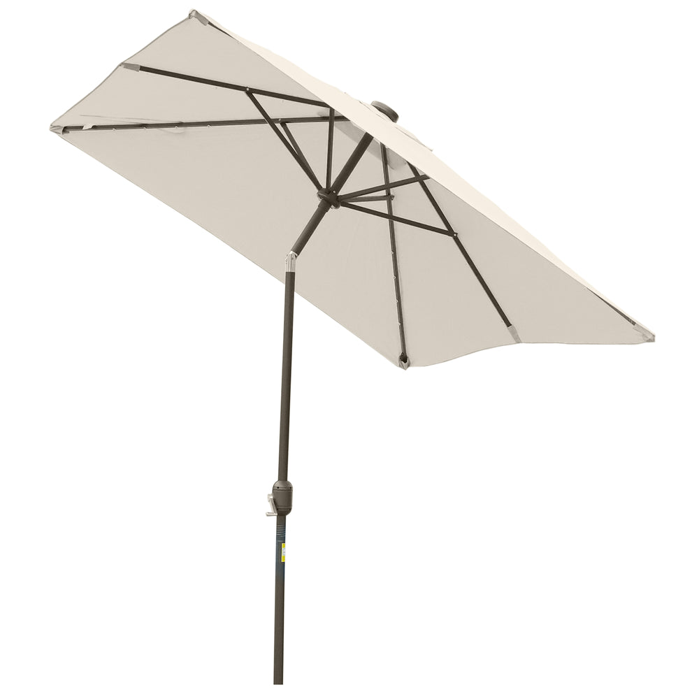 9.5-foot parasol with 22 solar LED lights and tilt, beige 