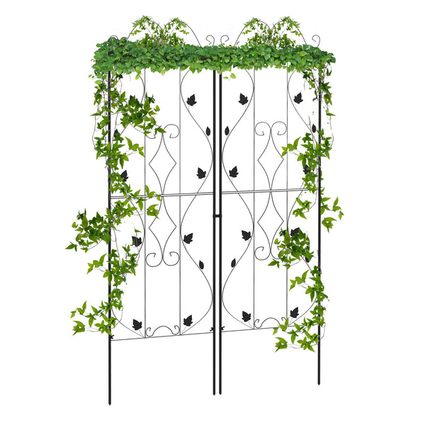 Set of 2 metal trellises for climbing plants