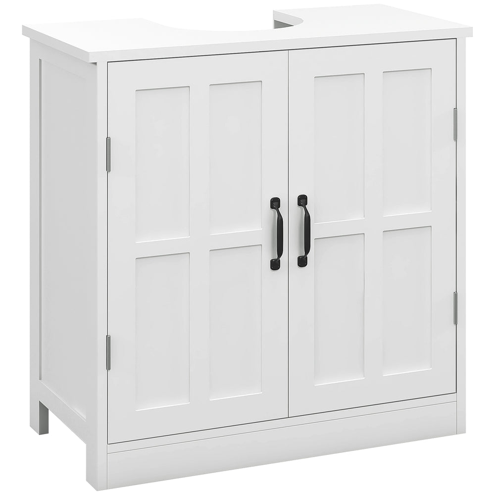 Vanity unit with double doors and adjustable shelf, white