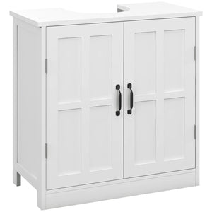 Vanity unit with double doors and adjustable shelf, white