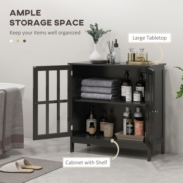 2-Door Kitchen Buffet, Modern Storage Cabinet, Black