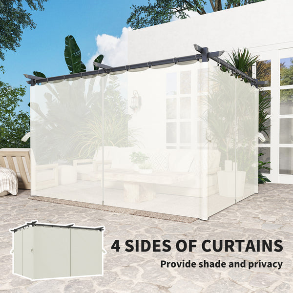 10 x 13 pergola with retractable awning and curtains