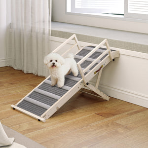 Foldable pet ramp with 4 adjustable heights