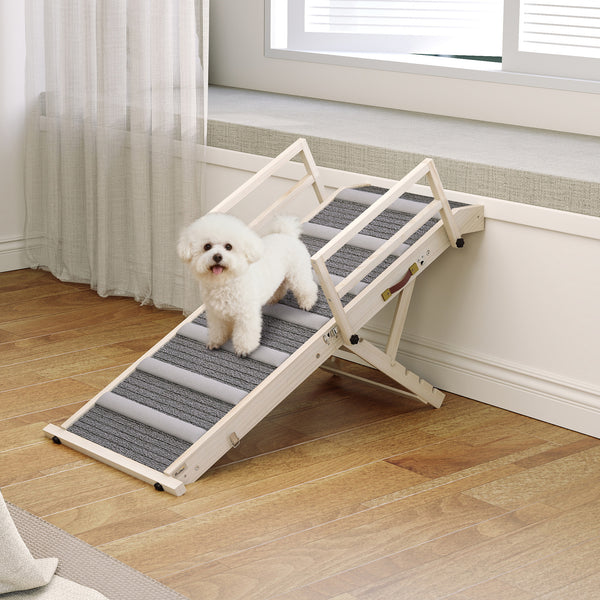 Foldable pet ramp with 4 adjustable heights