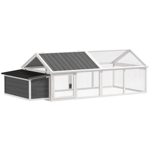 Coop with nesting box, wooden roof and side door for 4 to 8 chickens