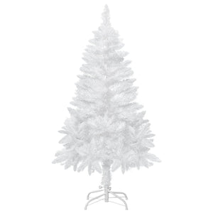 4ft White Artificial Christmas Tree with Realistic Pine Branches and Automatic Opening
