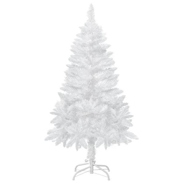 4ft White Artificial Christmas Tree with Realistic Pine Branches and Automatic Opening