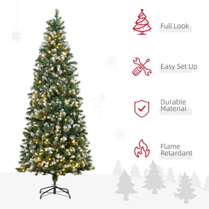 7.5ft Pre-Lit Decorative Christmas Tree with Automatic Opening