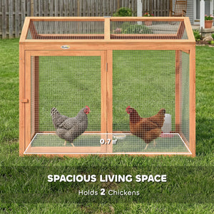 Wooden chicken coop with perch and double door