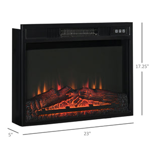 23-inch 1400W Built-in Electric Fireplace, Black