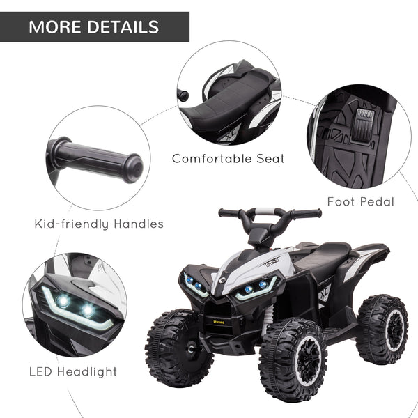 12V Quad with music, headlights, white