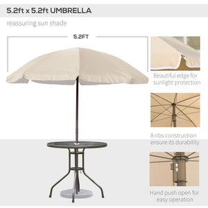 6-piece outdoor dining set for 4 people with parasol