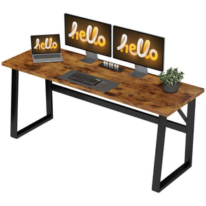 180cm computer desk with adjustable legs, modern style, brown