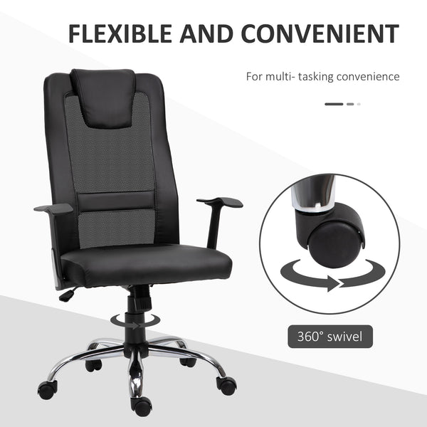 Ergonomic Mesh Office Chair with Tilt Function and Armrests, Black