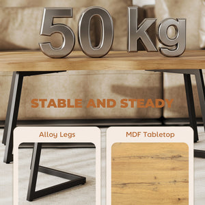 39" thick-top coffee table, oak and black effect