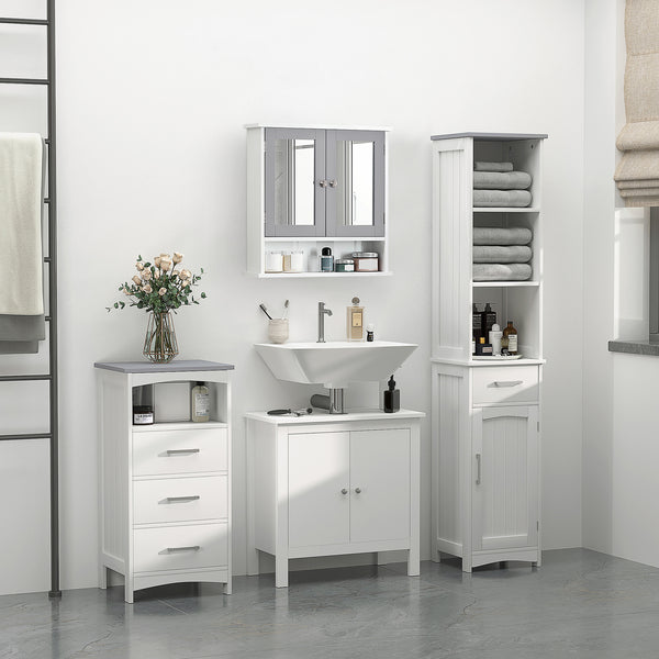 3-piece bathroom furniture set, white.
