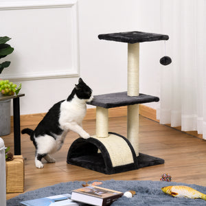 71cm Cat Tree with Scratching Post, Mat and Ball for Indoor Cats, Grey