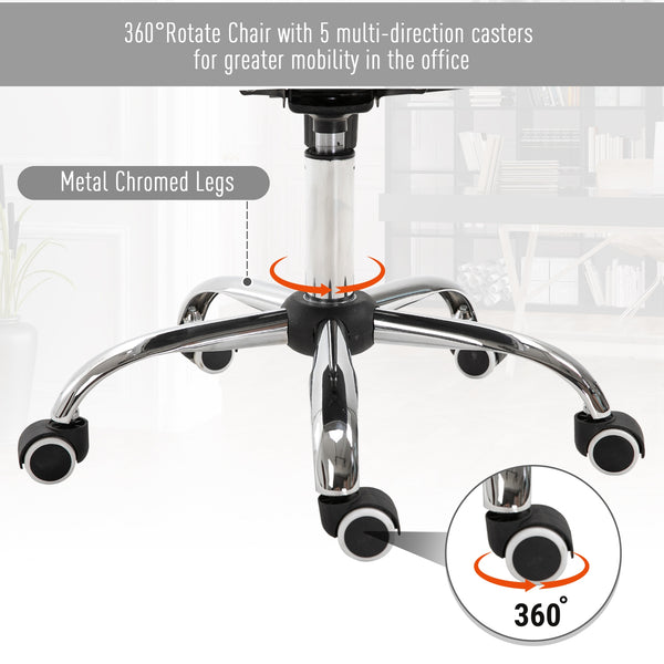 Office chair with padded seat and tufted backrest, grey