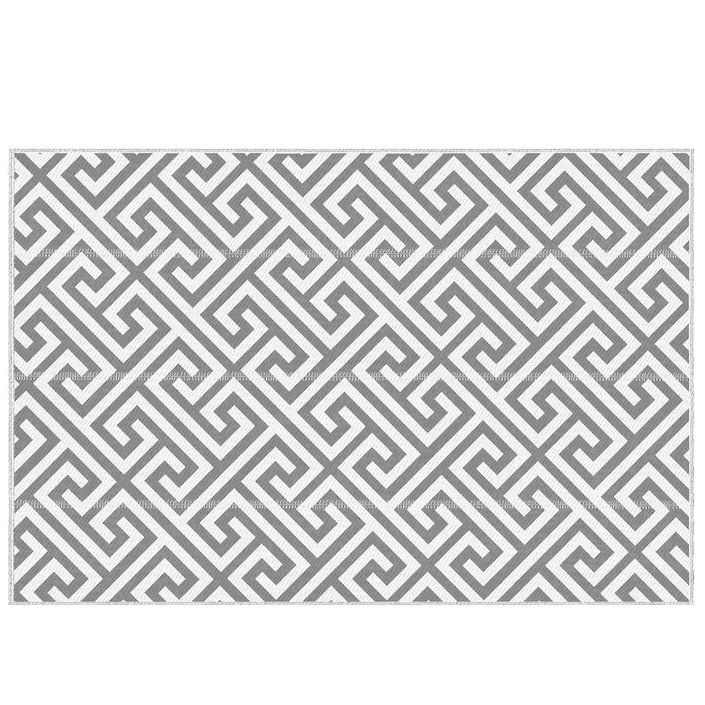 Reversible outdoor rug, grey and white