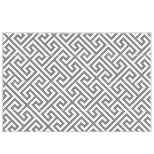 Reversible outdoor rug, grey and white