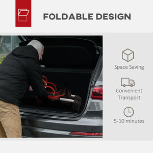 20cm Height Adjustable Folding Rollator Walker, Red