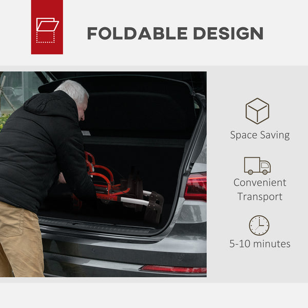 20cm Height Adjustable Folding Rollator Walker, Red