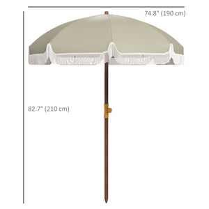 6.2-foot beach umbrella, dark beige