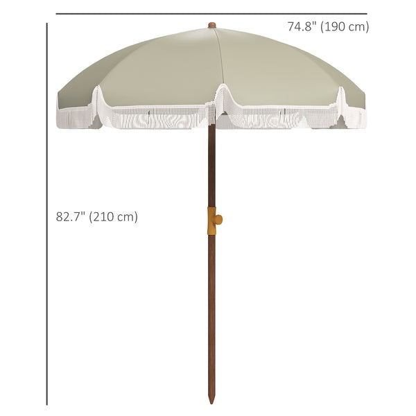 6.2-foot beach umbrella, dark beige