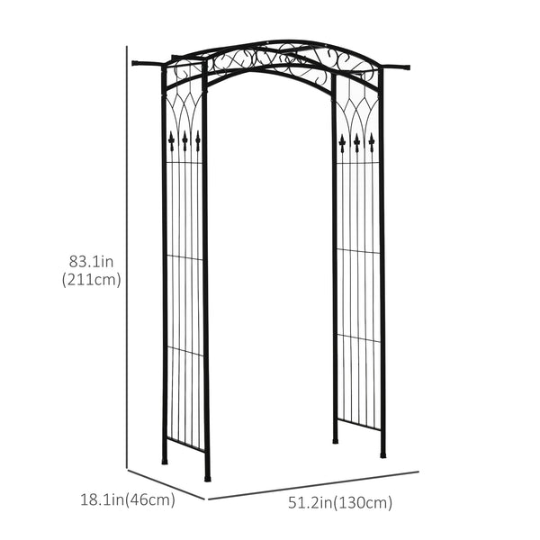 Outdoor garden arch, black
