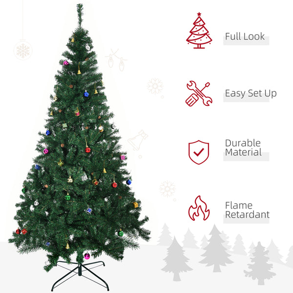 7ft Green Artificial Christmas Tree with Decorations